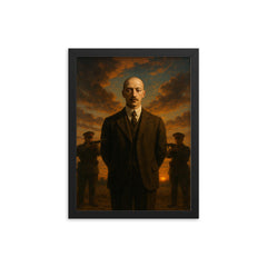 Nikolai Gumilev before the firing squad dawn framed print on a plain backdrop in size 12"x16".