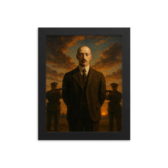 Nikolai Gumilev before the firing squad dawn framed print on a plain backdrop in size 8"x10".