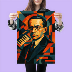 Nikolai Roslavets constructivist composer portrait poster 3