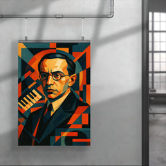 Nikolai Roslavets constructivist composer portrait poster 4