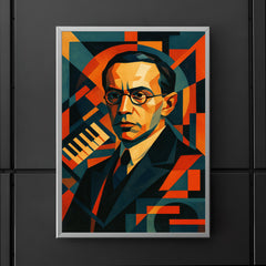 Nikolai Roslavets constructivist composer portrait poster 5