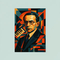 Nikolai Roslavets constructivist composer portrait poster 8