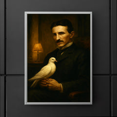 Nikolai Tesla pigeon companion in dim hotel room poster 5