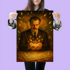 Nikolai Vavilov among glowing seeds and maps poster 3