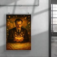 Nikolai Vavilov among glowing seeds and maps poster 4