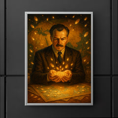 Nikolai Vavilov among glowing seeds and maps poster 5
