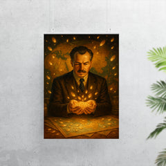 Nikolai Vavilov among glowing seeds and maps poster 7