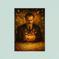 Nikolai Vavilov among glowing seeds and maps poster 8