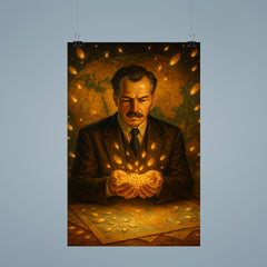 Nikolai Vavilov among glowing seeds and maps poster 9