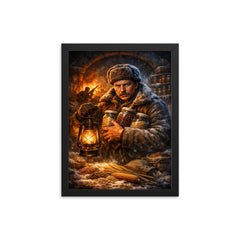 Nikolai Vavilov preserving seeds against famine framed print on a plain backdrop in size 12"x16".