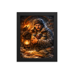 Nikolai Vavilov preserving seeds against famine framed print on a plain backdrop in size 8"x10".