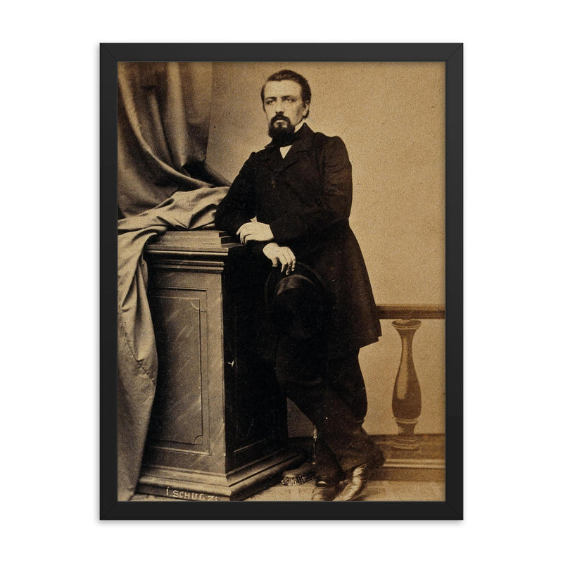 Nikolaus Friedreich framed print on a plain backdrop in size 18