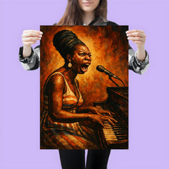 Nina Simone at piano in righteous fury poster 3