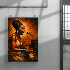 Nina Simone at piano in righteous fury poster 4