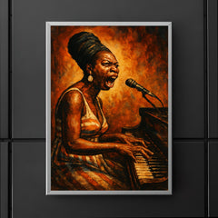 Nina Simone at piano in righteous fury poster 5