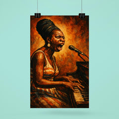 Nina Simone at piano in righteous fury poster 6