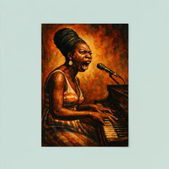 Nina Simone at piano in righteous fury poster 8