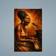 Nina Simone at piano in righteous fury poster 9