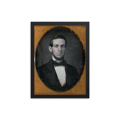 Ninth Plate Daguerreotype of a Man by Tyler & Co. framed print on a plain backdrop in size 12"x16".