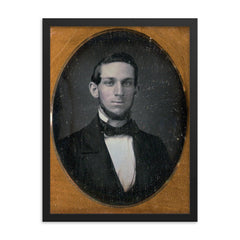 Ninth Plate Daguerreotype of a Man by Tyler & Co. framed print on a plain backdrop in size 18"x24".
