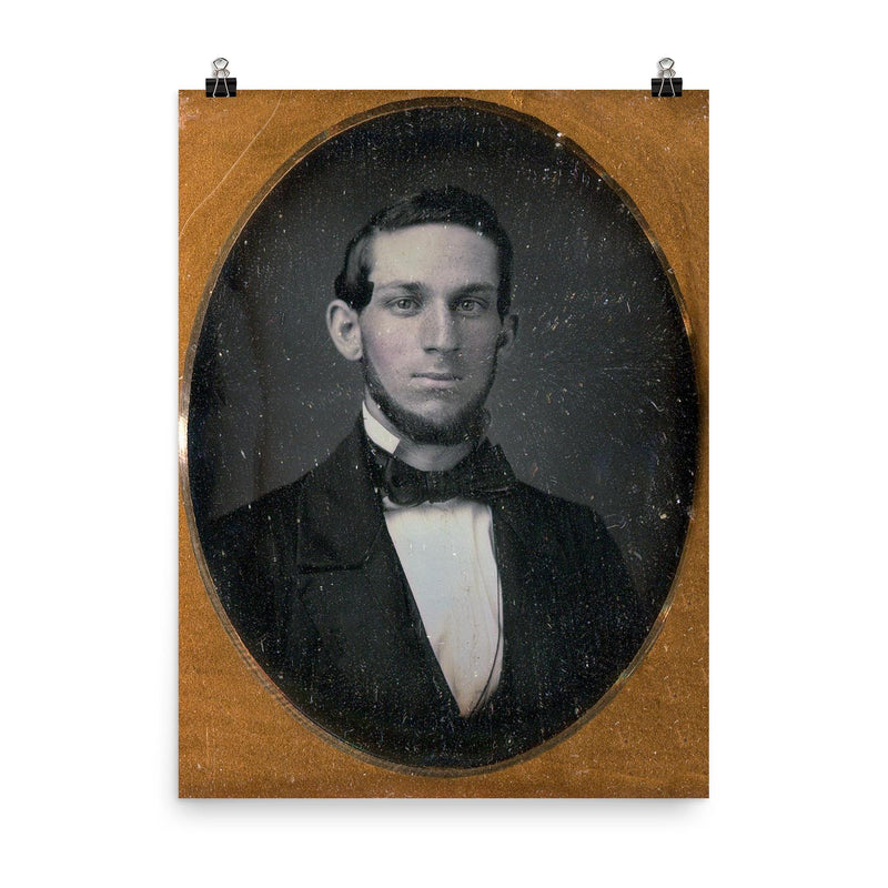 Ninth Plate Daguerreotype of a Man by Tyler & Co. poster on a plain backdrop in size 8