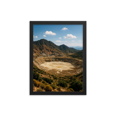 Nisyros Volcano Caldera Greece framed print on a plain backdrop in size 12"x16".
