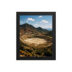 Nisyros Volcano Caldera Greece framed print on a plain backdrop in size 8"x10".