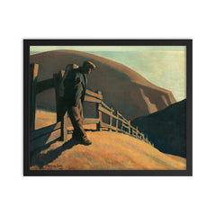 No Place to Go by Maynard Dixon, 1935 framed print on a plain backdrop in size 16"x20".