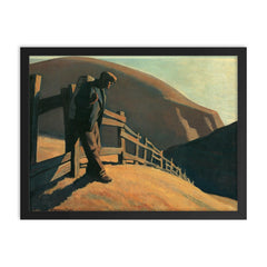 No Place to Go by Maynard Dixon, 1935 framed print on a plain backdrop in size 18"x24".