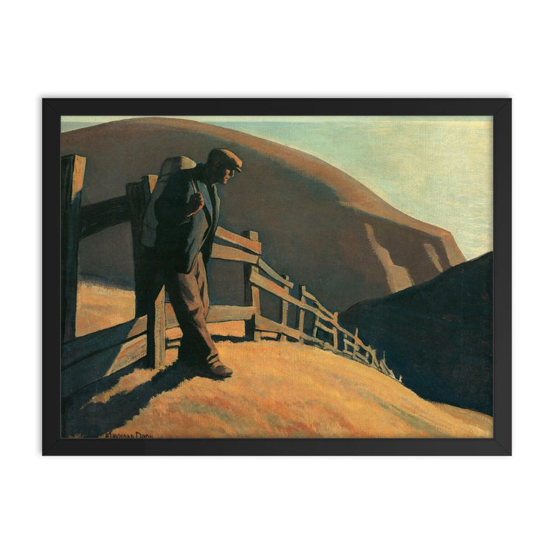 No Place to Go by Maynard Dixon, 1935 framed print on a plain backdrop in size 18