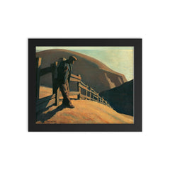 No Place to Go by Maynard Dixon, 1935 framed print on a plain backdrop in size 8"x10".