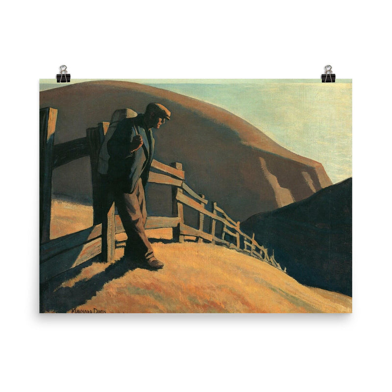 No Place to Go by Maynard Dixon, 1935 poster on a plain backdrop in size 8