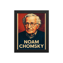Noam Chomsky framed print on a plain backdrop in size 8"x10".