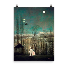 Noche de Carnaval by Henri Rousseau, 1886 poster on a plain backdrop in size 8"x10".