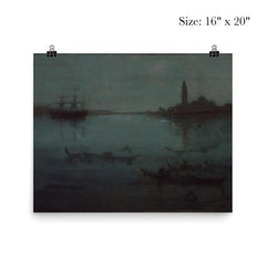 Nocturne in Blue and Silver - The Lagoon by James Abbott McNeill Whistler, 1880 poster 2