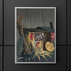 Noodle Restaurant on a Rainy Night by Tokuriki Tomikichiro poster 5