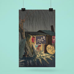 Noodle Restaurant on a Rainy Night by Tokuriki Tomikichiro poster 6