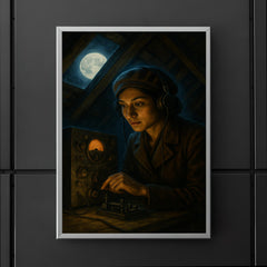 Noor Inayat Khan clandestine radio under moonlit attic poster 5