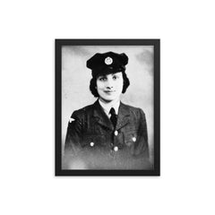 Noor Inayat Khan framed print on a plain backdrop in size 12"x16".