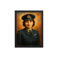 Noor Inayat Khan framed print on a plain backdrop in size 12"x16".
