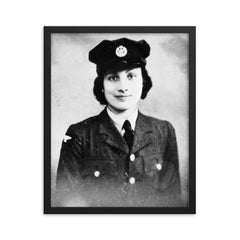 Noor Inayat Khan framed print on a plain backdrop in size 16"x20".