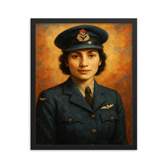 Noor Inayat Khan framed print on a plain backdrop in size 16"x20".