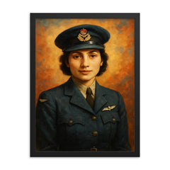 Noor Inayat Khan framed print on a plain backdrop in size 18"x24".