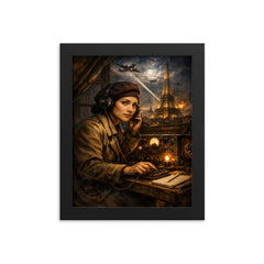 Noor Inayat Khan wireless set in occupied Paris framed print on a plain backdrop in size 8"x10".