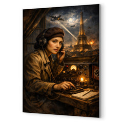 Noor Inayat Khan wireless set in occupied Paris metal print mockup