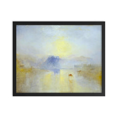 Norham Castle, Sunrise by J M W Turner framed print on a plain backdrop in size 16"x20".