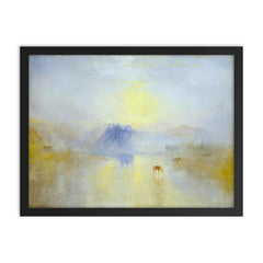 Norham Castle, Sunrise by J M W Turner framed print on a plain backdrop in size 18"x24".