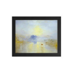 Norham Castle, Sunrise by J M W Turner framed print on a plain backdrop in size 8"x10".