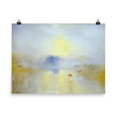 Norham Castle, Sunrise by J M W Turner poster on a plain backdrop in size 8"x10".