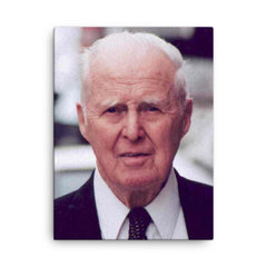 Norman Borlaug canvas print on a plain backdrop in size 18"x24".
